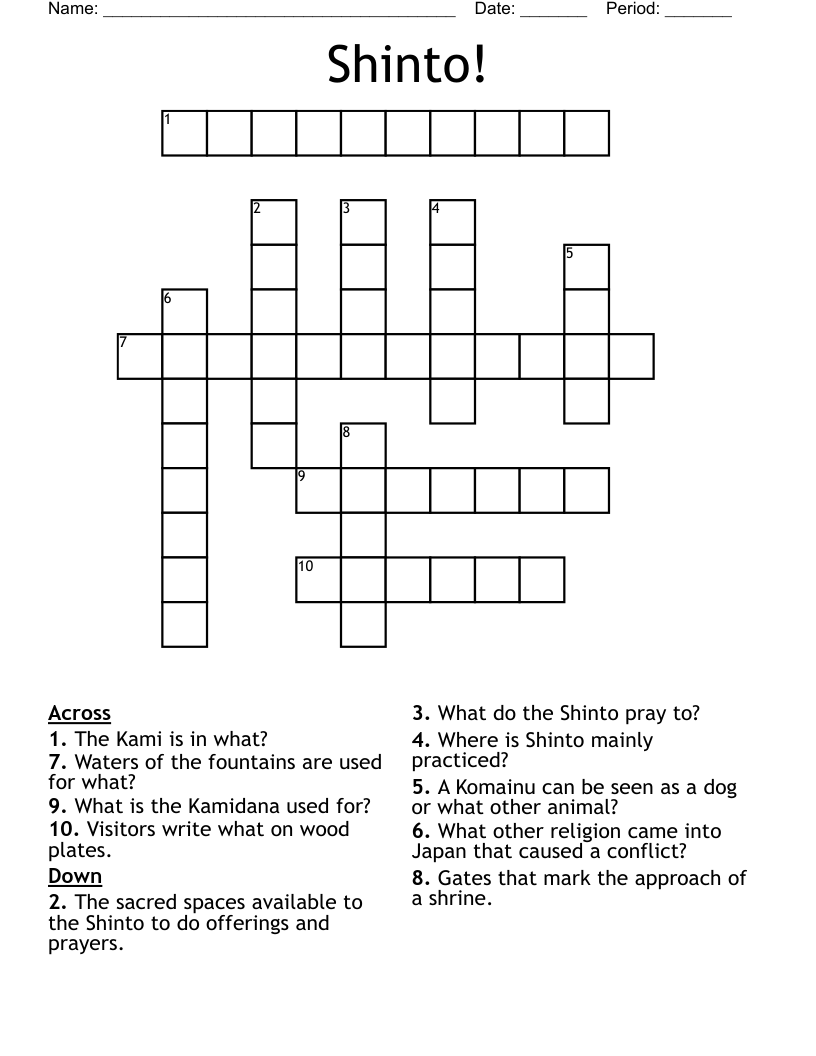 Shinto! Crossword