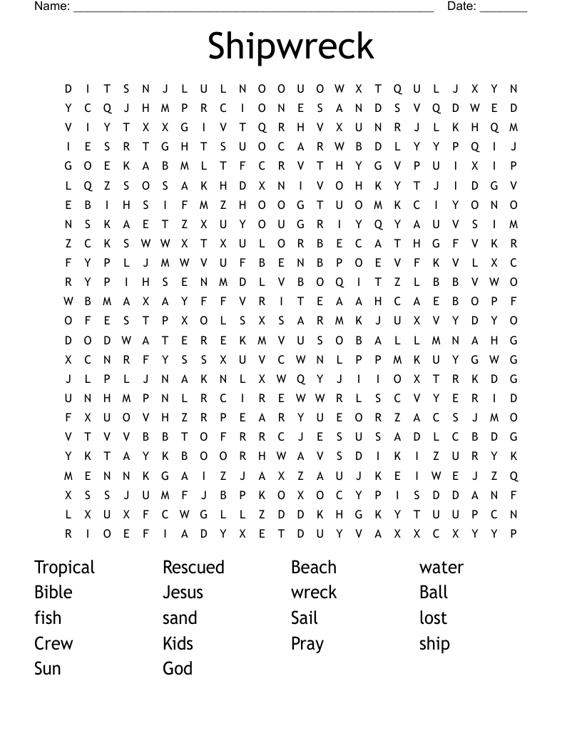 Shipwreck Word Search