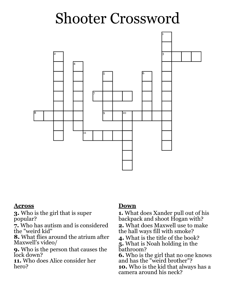 Shooter Crossword