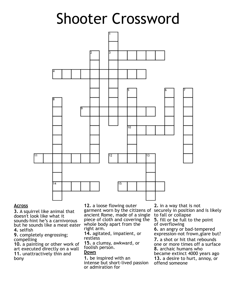 Shooter Crossword