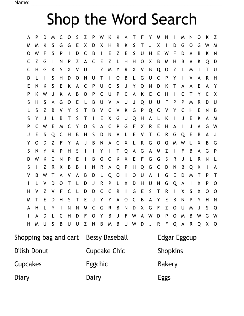 Shop the Word Search