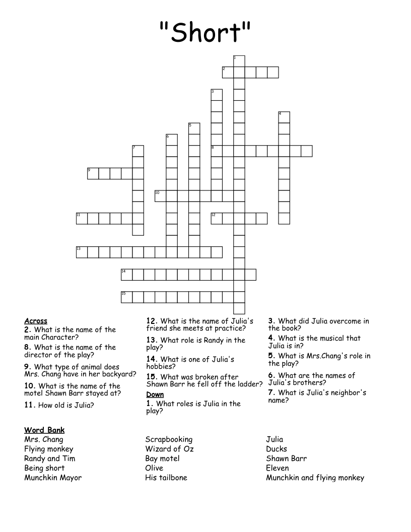 "Short" Crossword