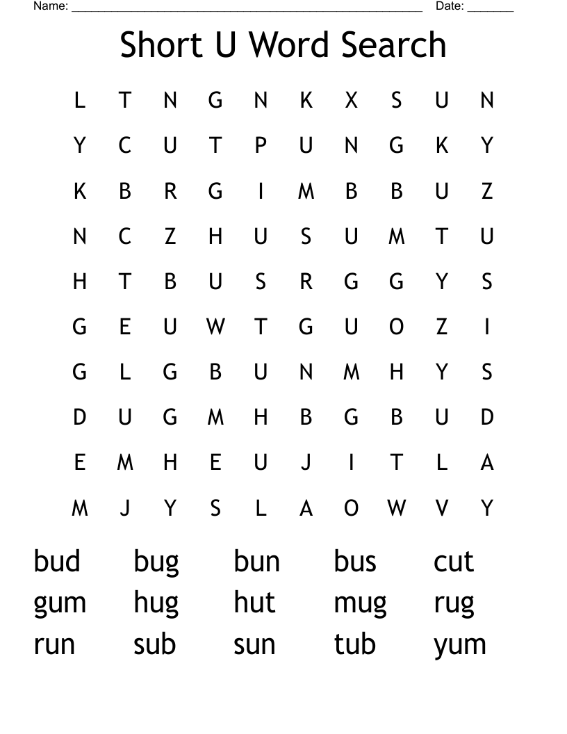 Short U Word Search