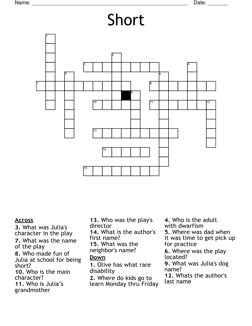 Short  Crossword