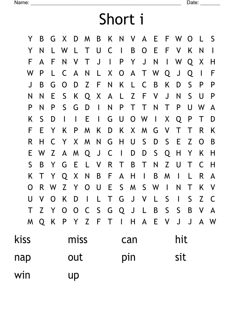 Short i Word Search