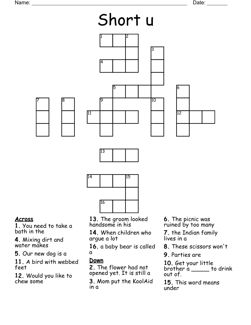 Short u Crossword