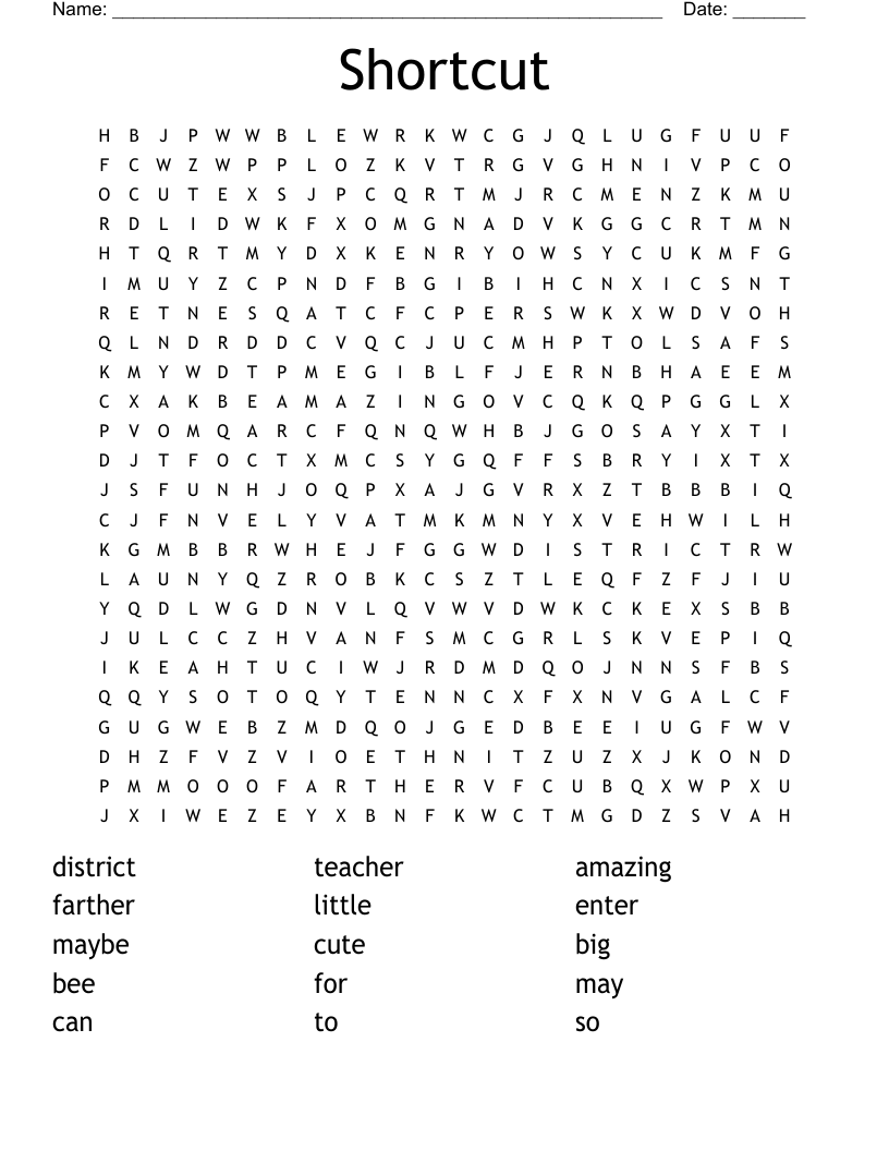 Shortcut Word Search