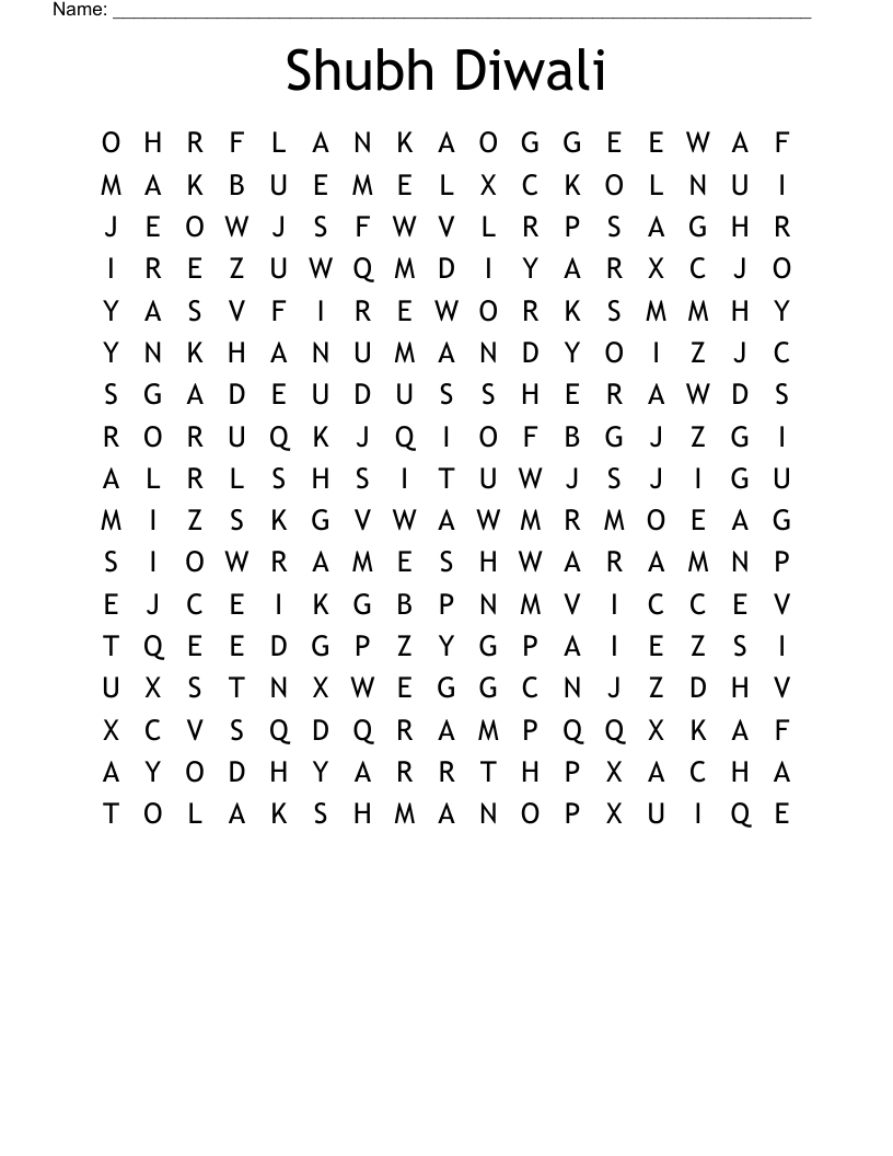 Shubh Diwali Word Search