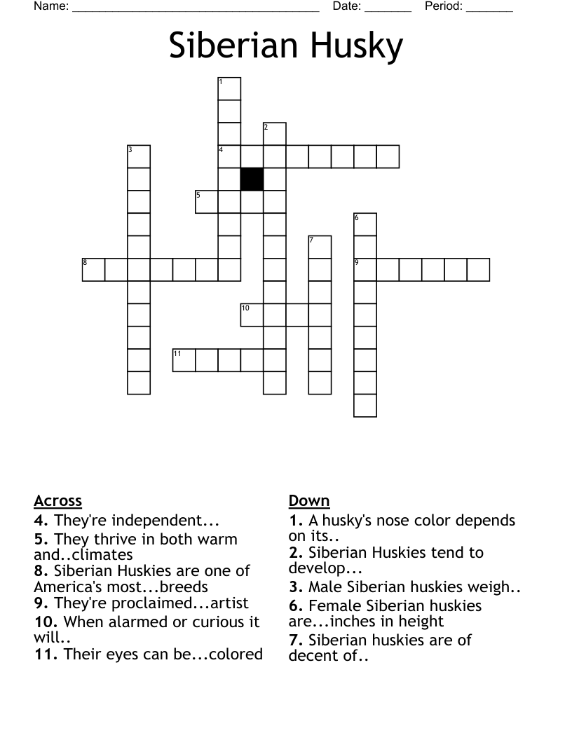 Siberian Husky Crossword