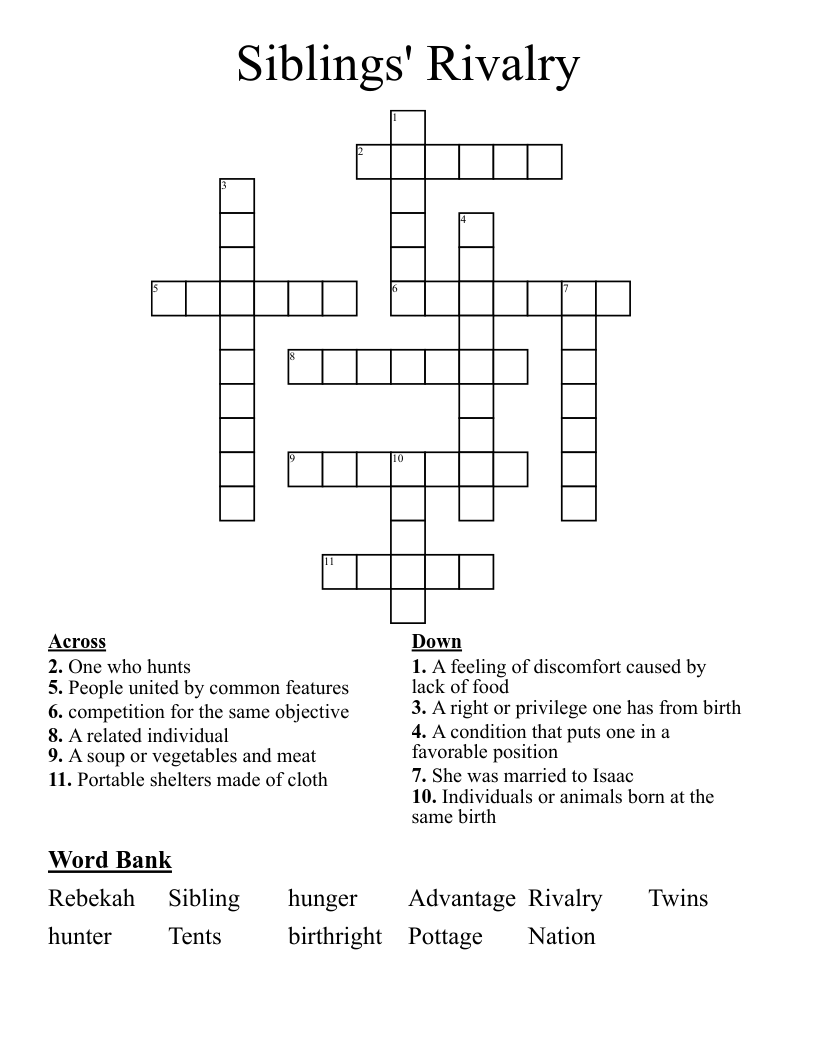 Siblings' Rivalry Crossword