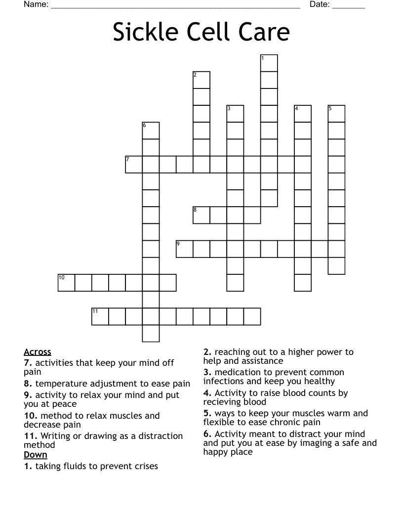 Sickle Cell Care Crossword