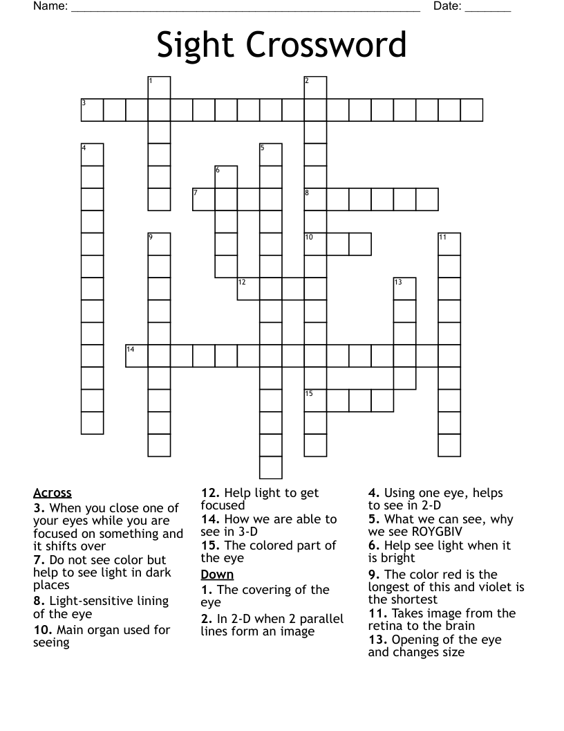 Sight Crossword