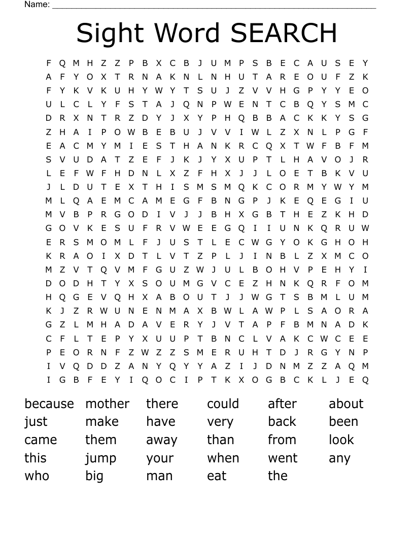 Sight Word SEARCH 