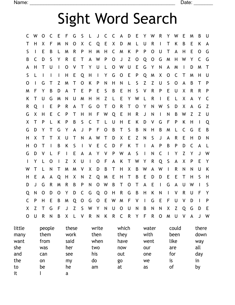 Sight Word Search
