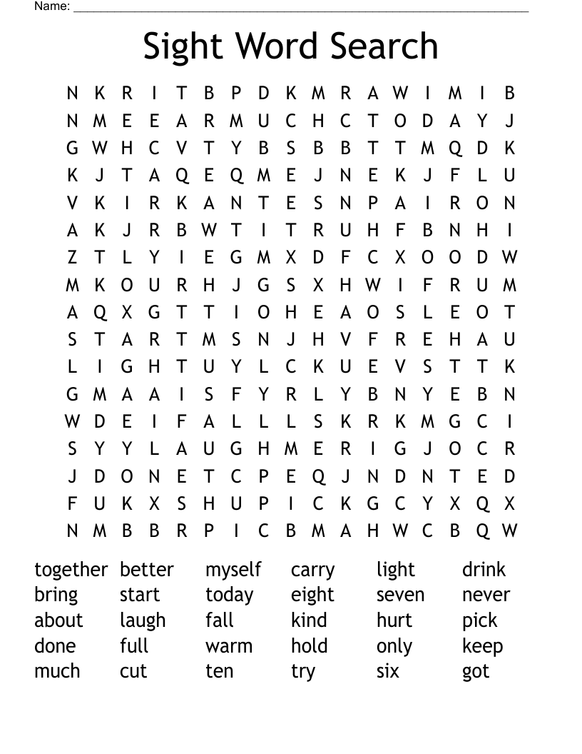 Sight Word Search