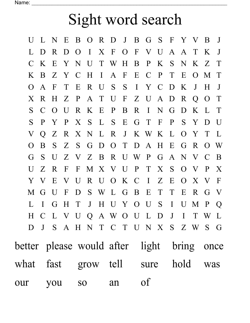 Sight word search