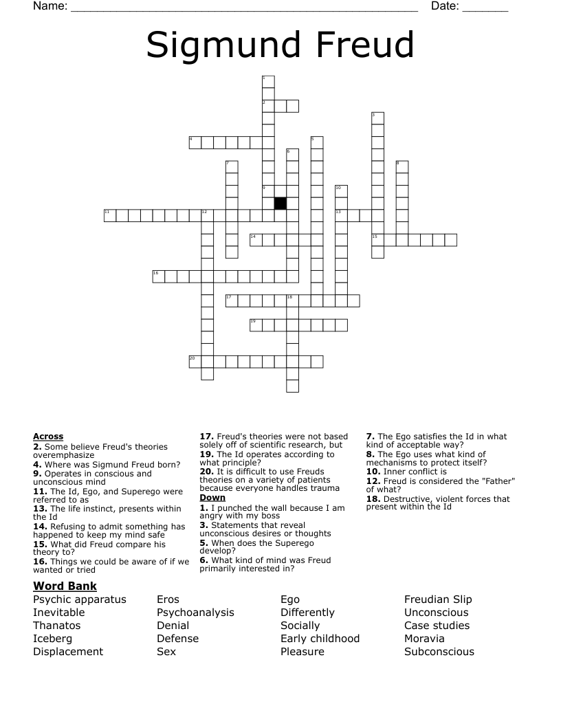 Sigmund Freud Crossword