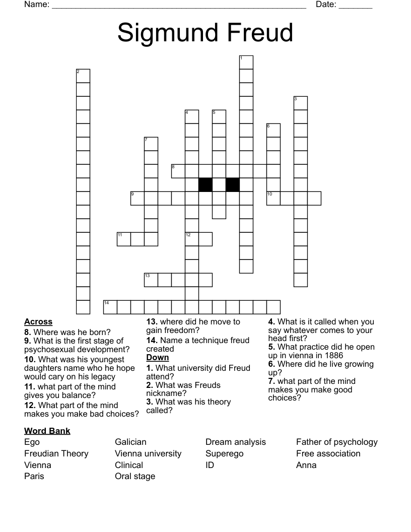 Sigmund Freud Crossword
