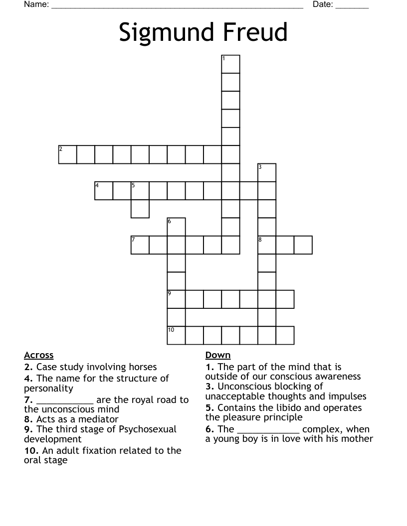 Sigmund Freud  Crossword