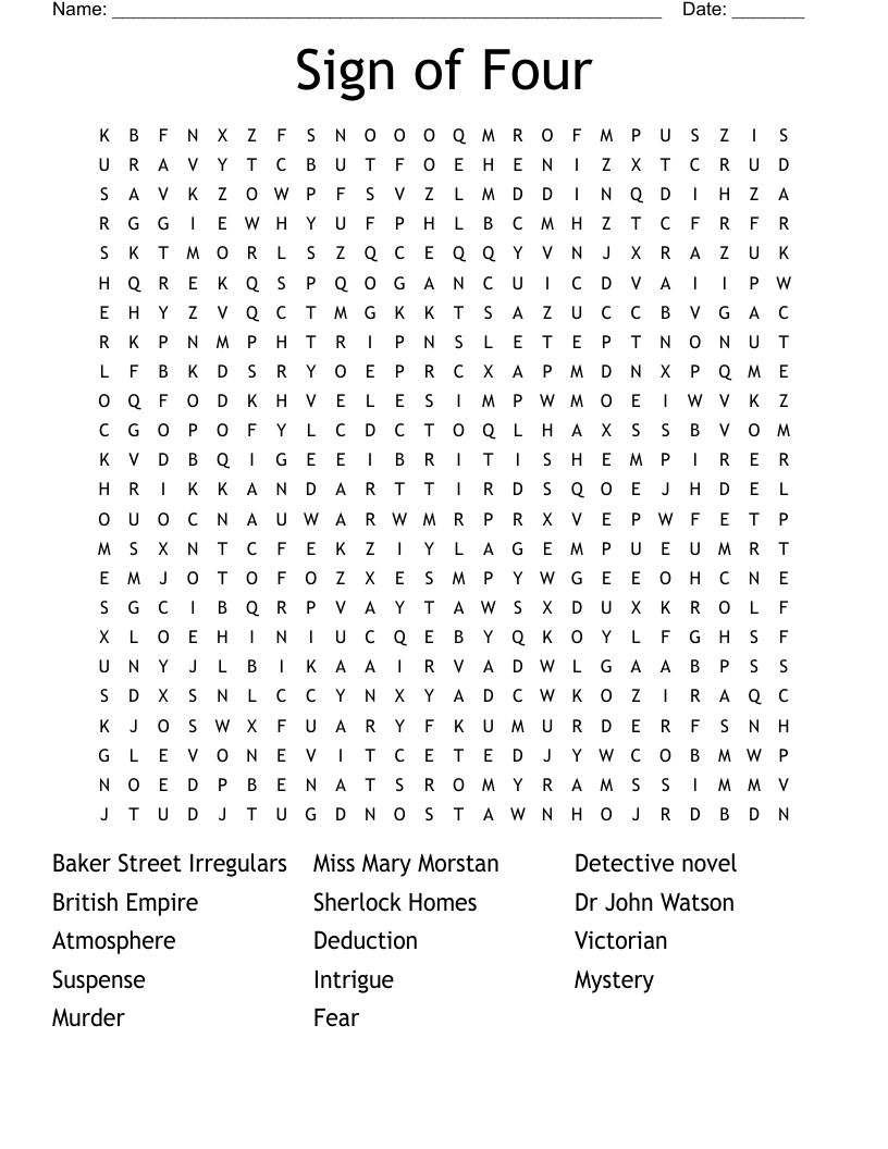 Sign of Four Word Search