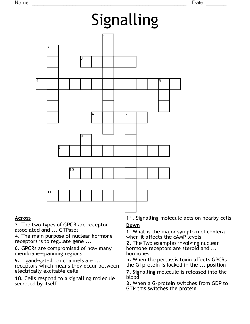 Signalling  Crossword