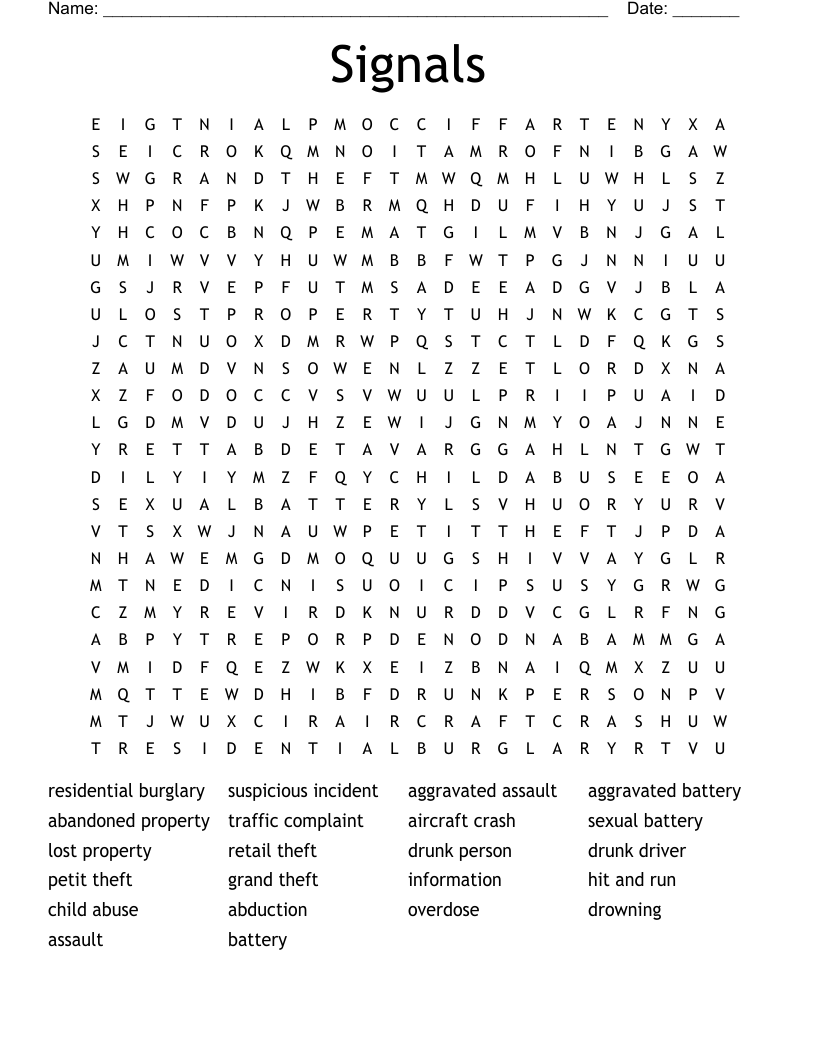 Signals Word Search