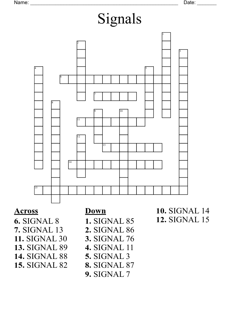 Signals  Crossword