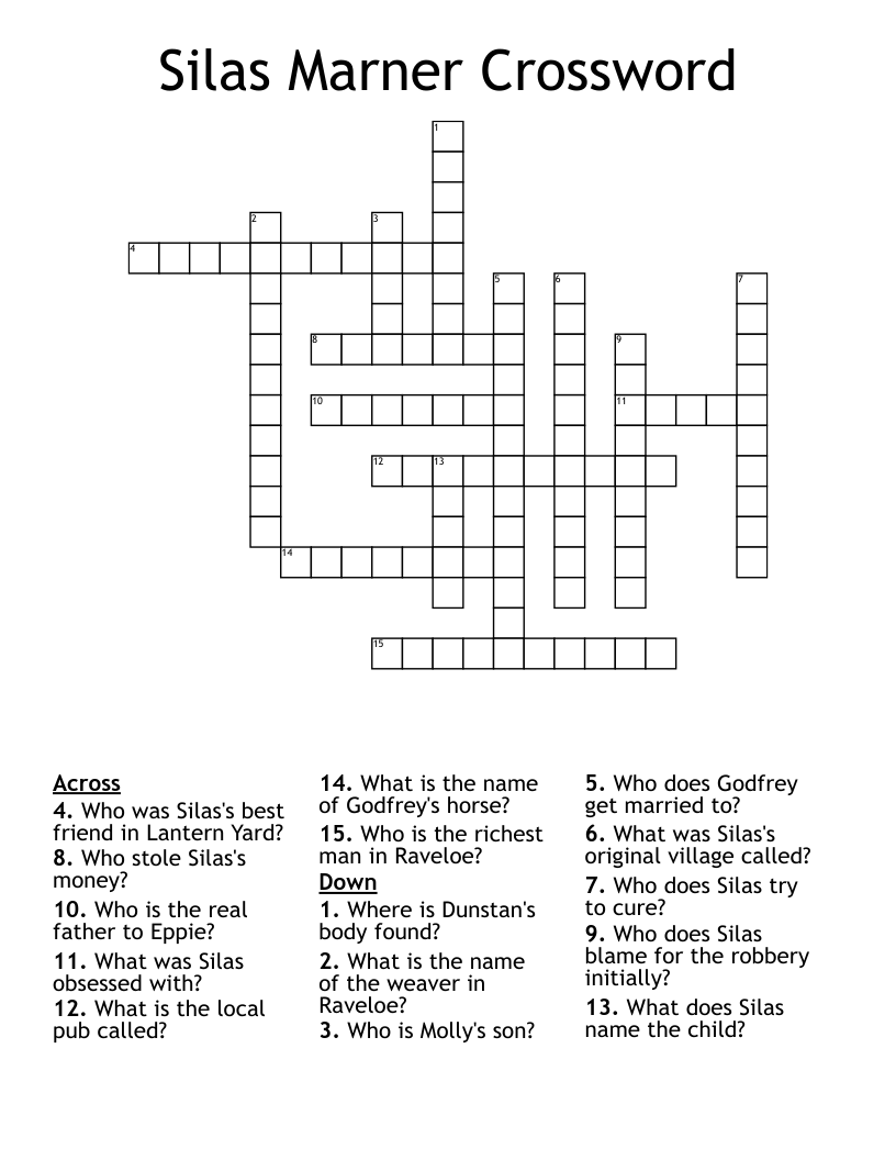Silas Marner Crossword