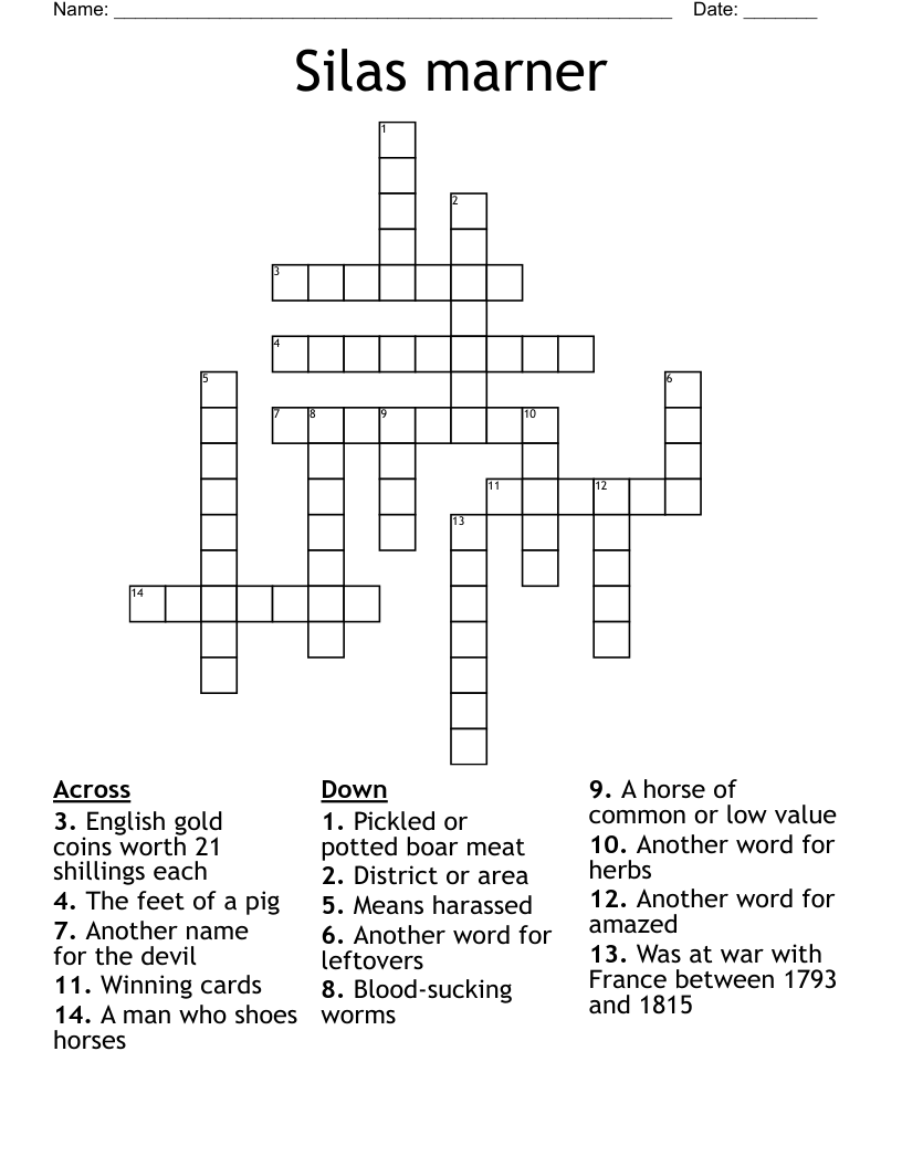 Silas marner Crossword