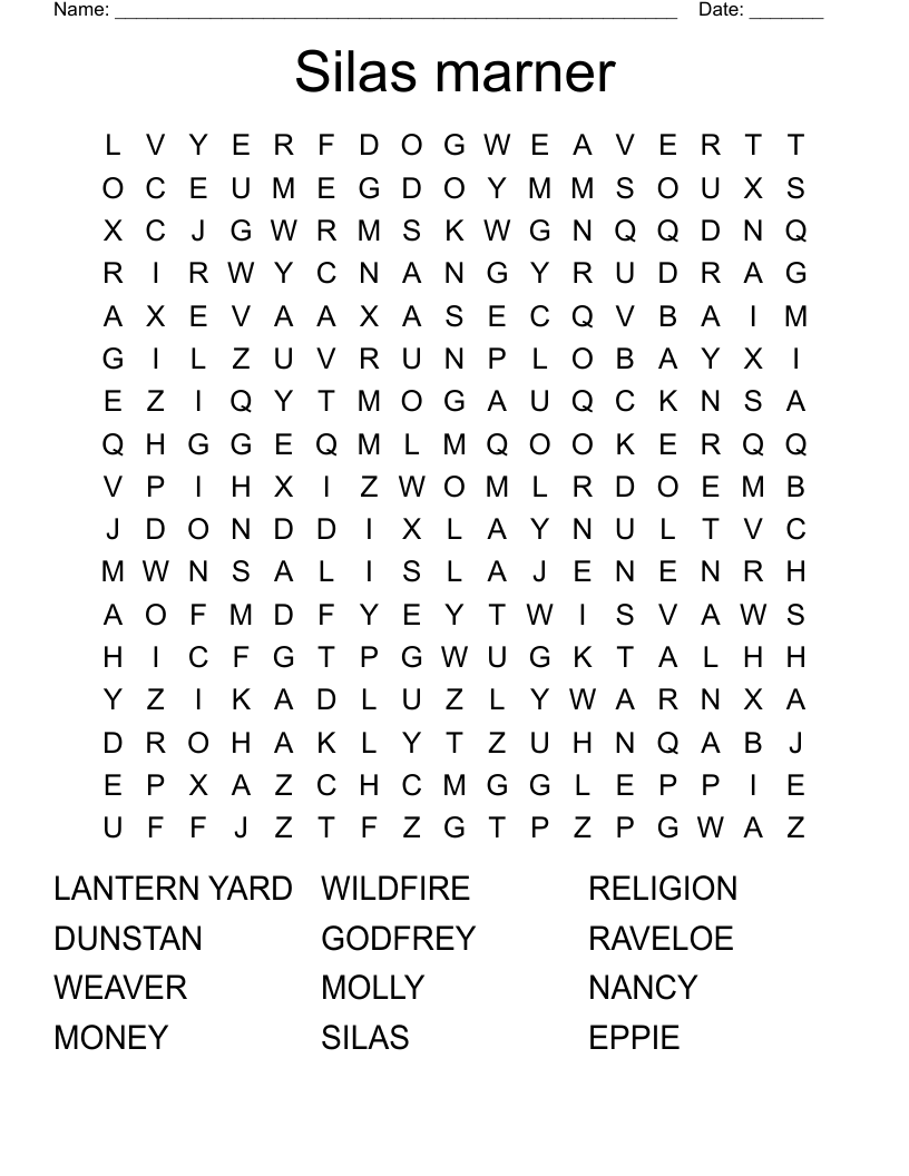 Silas marner Word Search