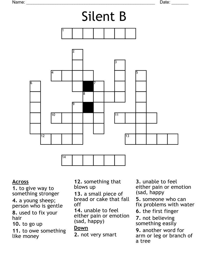 Silent B Crossword