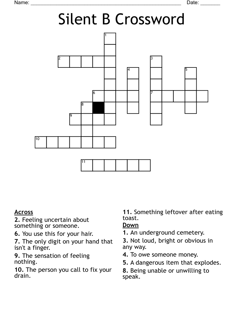 Silent B Crossword