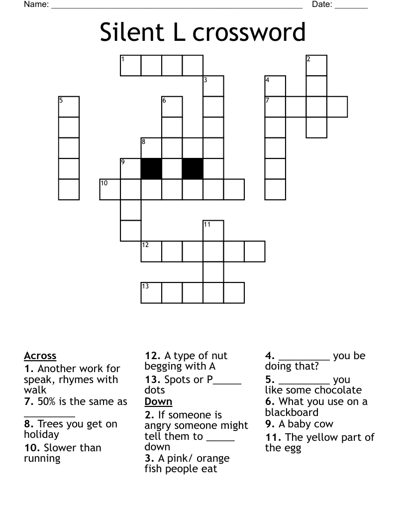 Silent L crossword