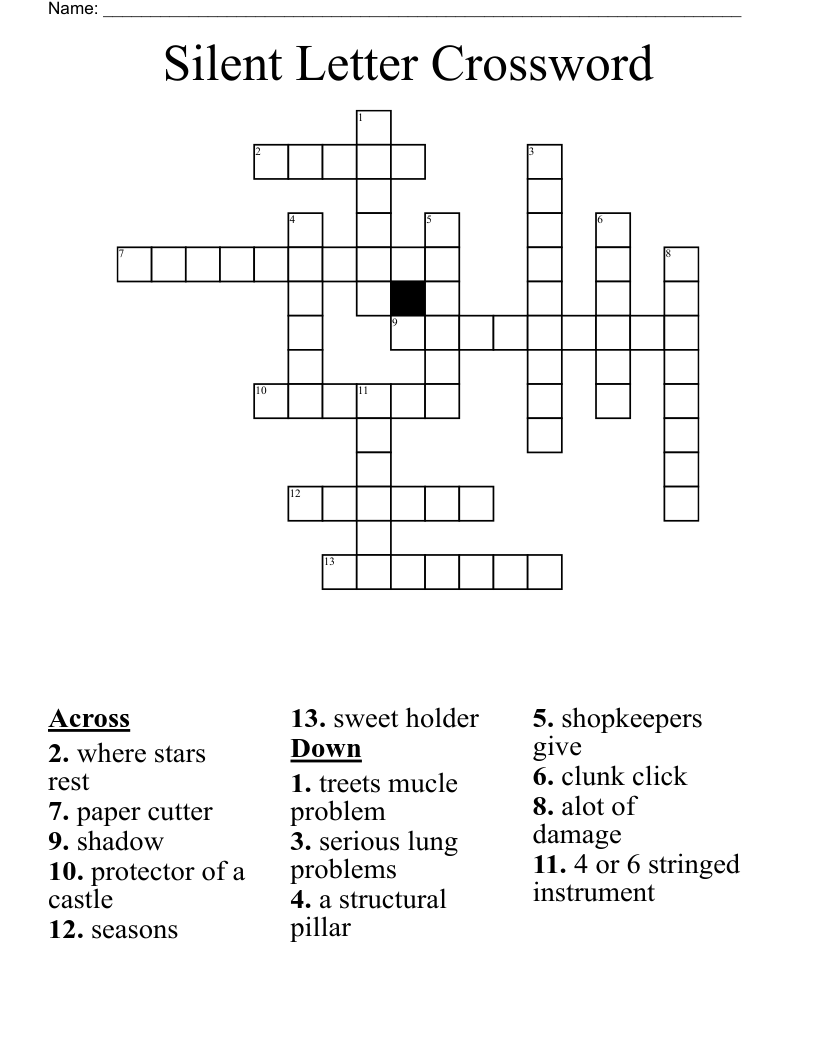 Silent Letter Crossword