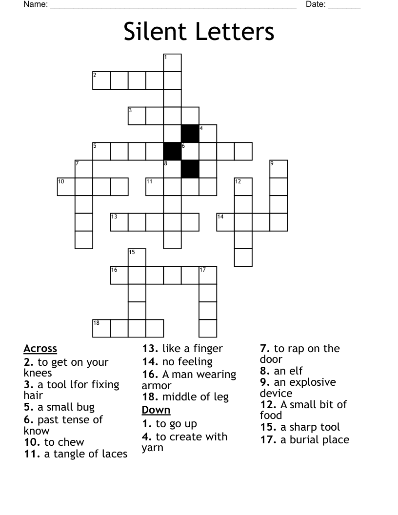 Silent Letters Crossword