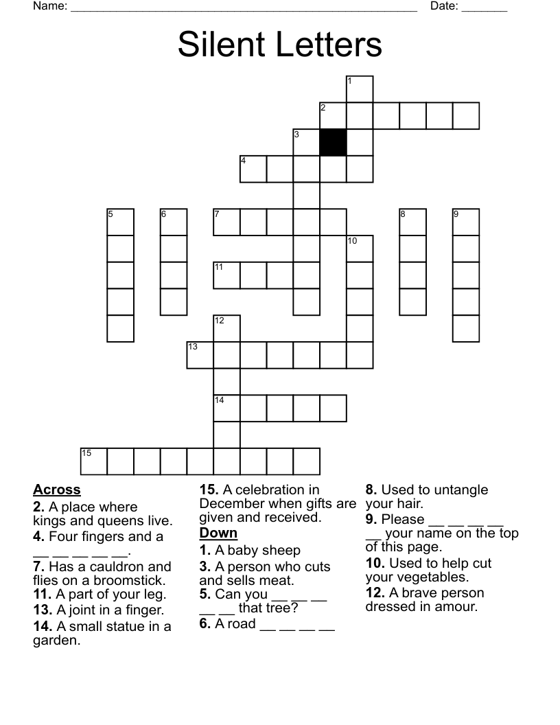 Silent Letters Crossword