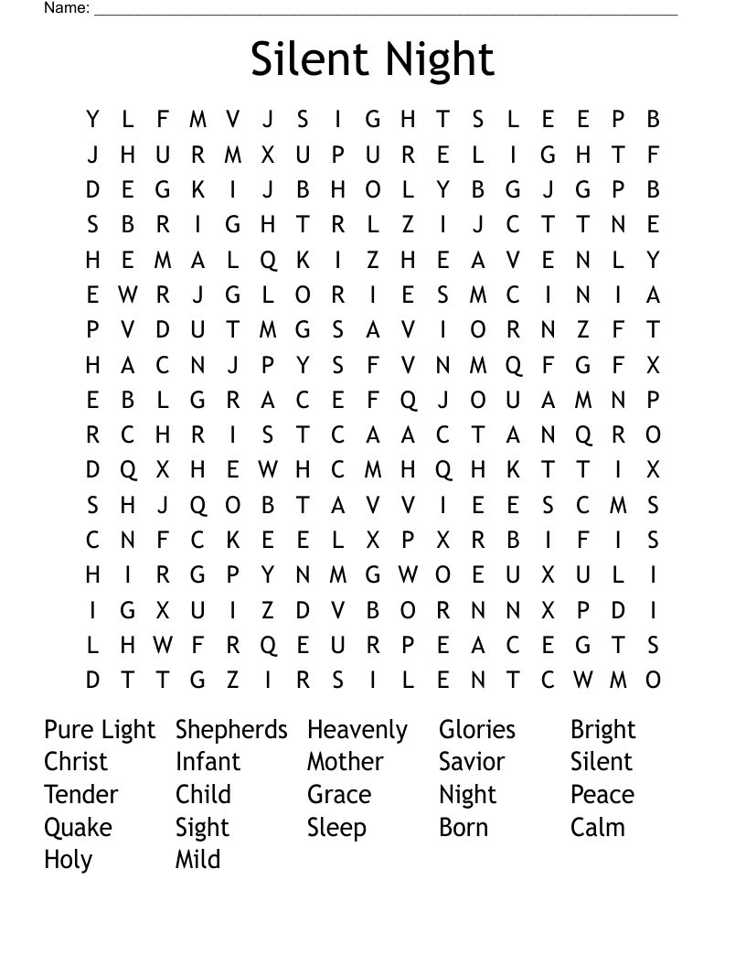 Silent Night Word Search