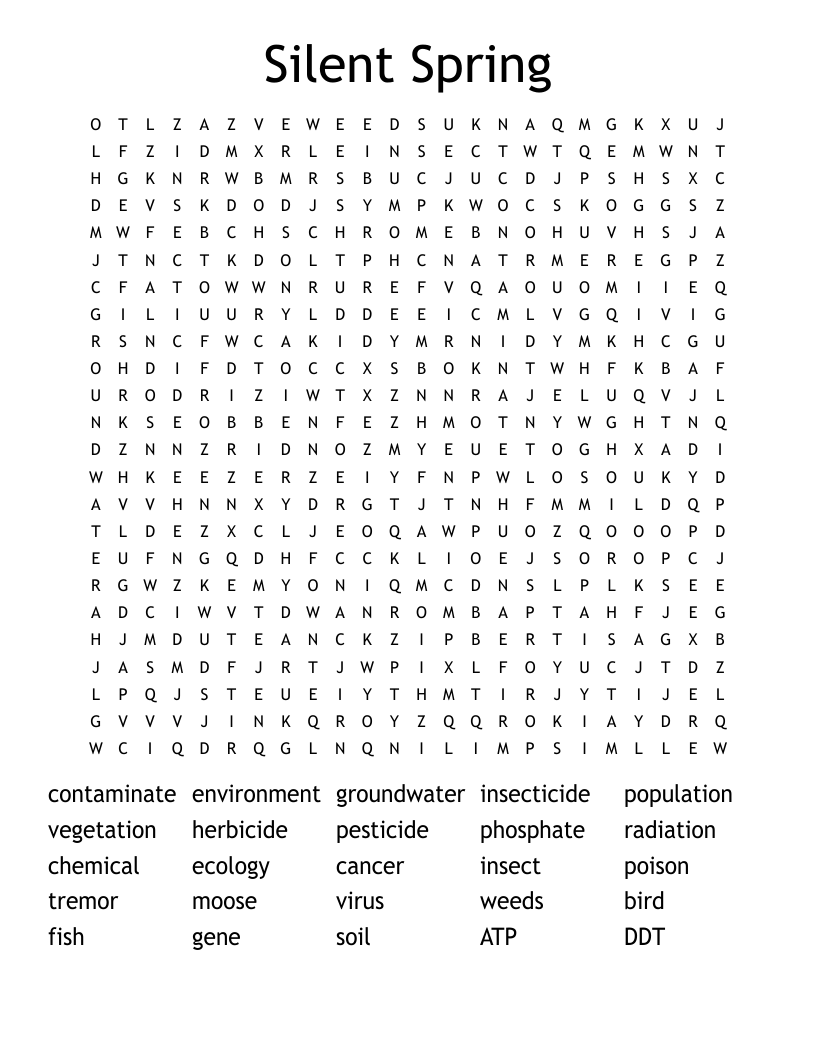 Silent Spring Word Search
