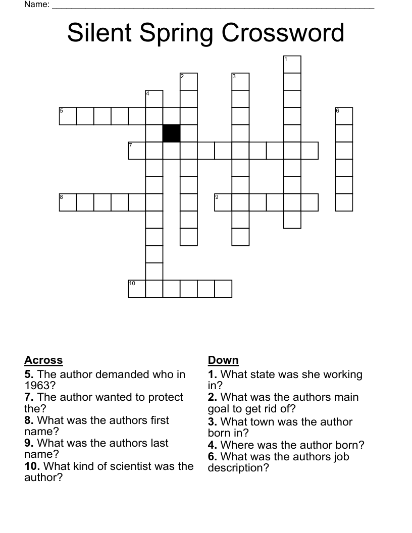 Silent Spring Crossword