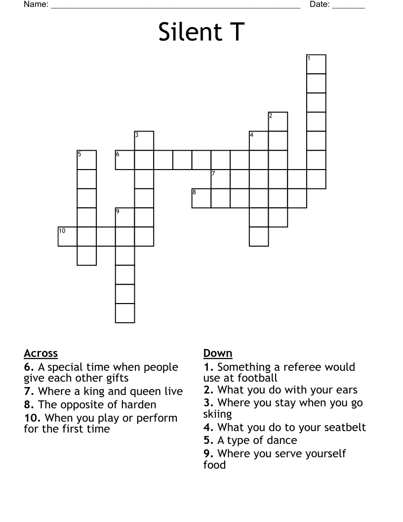Silent T Crossword