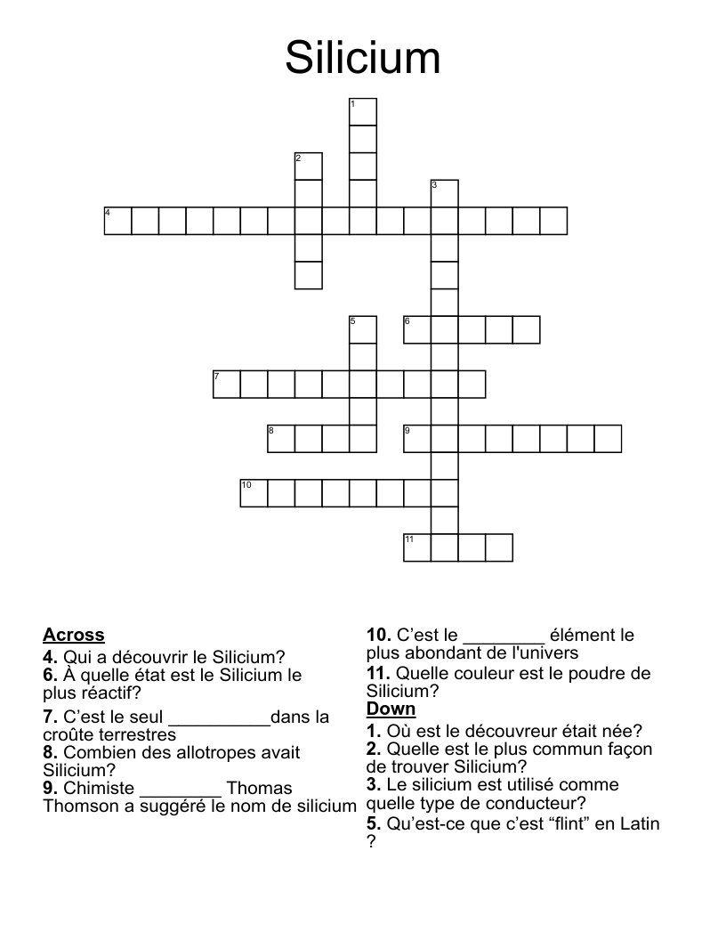 Silicium Crossword