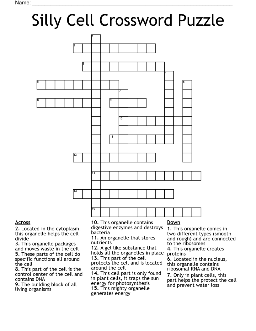 Silly Cell Crossword Puzzle