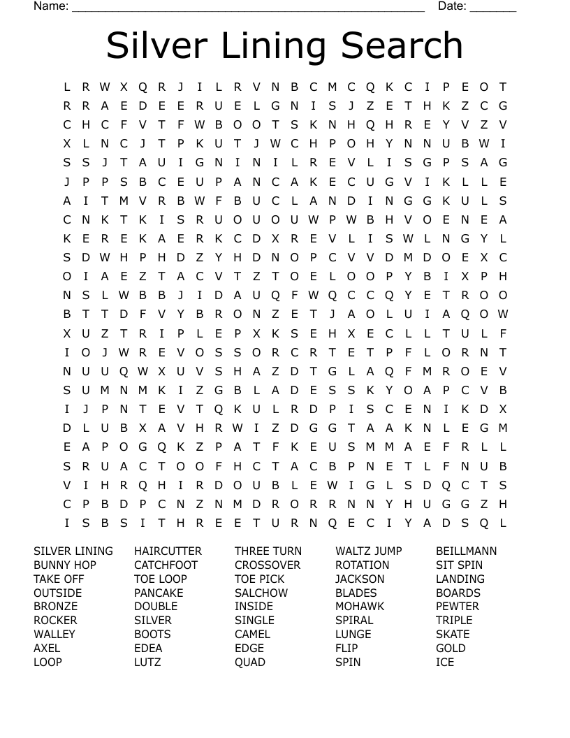 Silver Lining Search Word Search