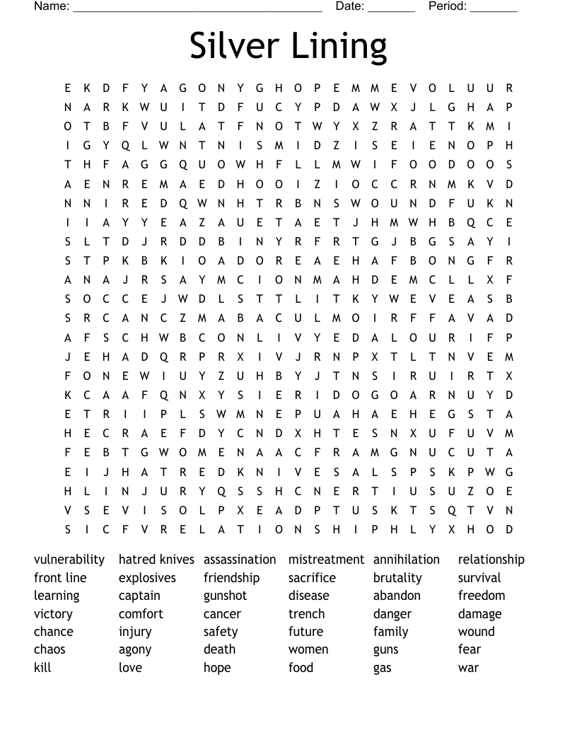 Silver Lining  Word Search