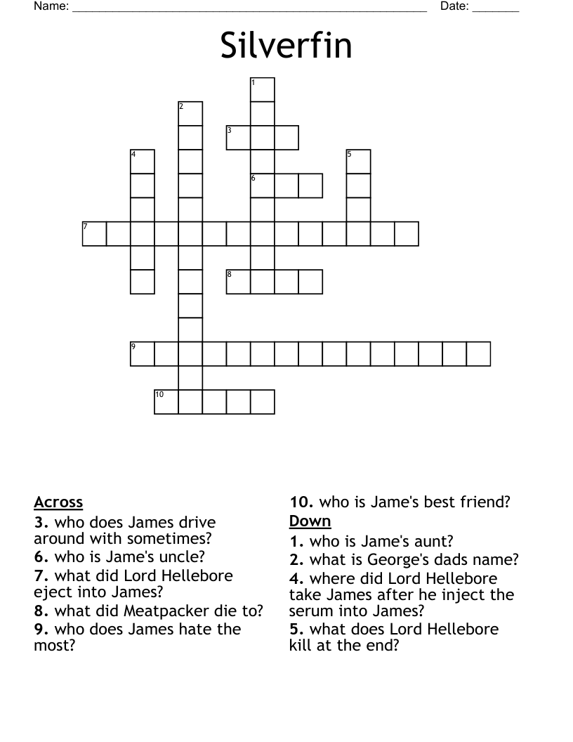 Silverfin Crossword