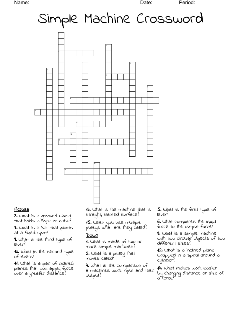 Simple Machine Crossword