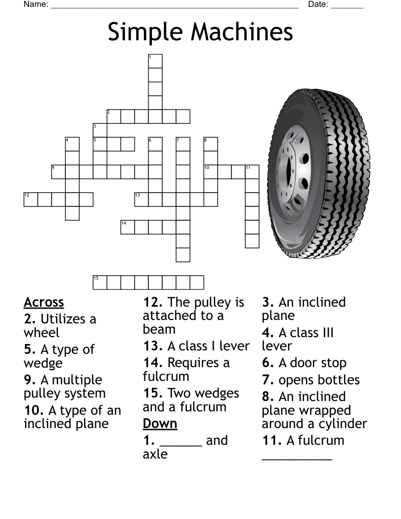 Simple Machines Crossword