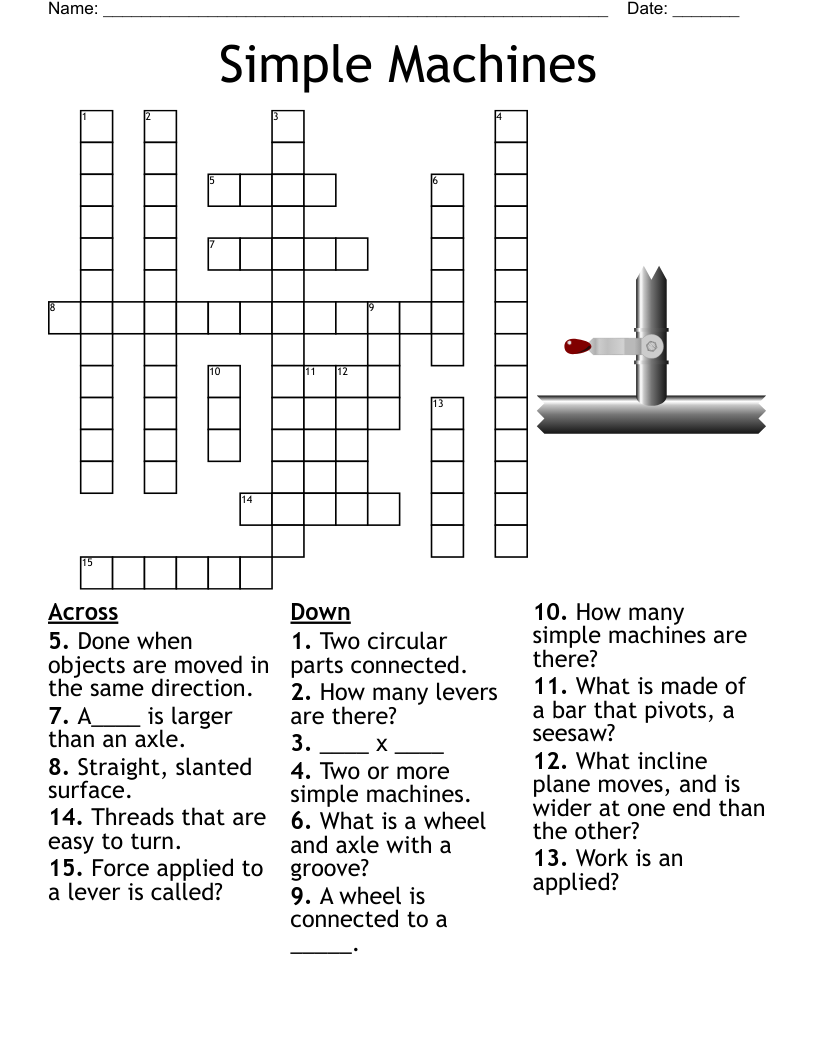 Simple Machines  Crossword