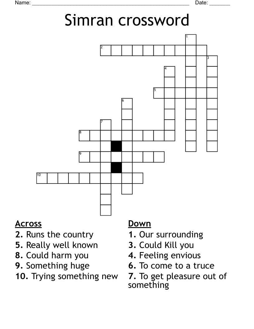 Simran crossword