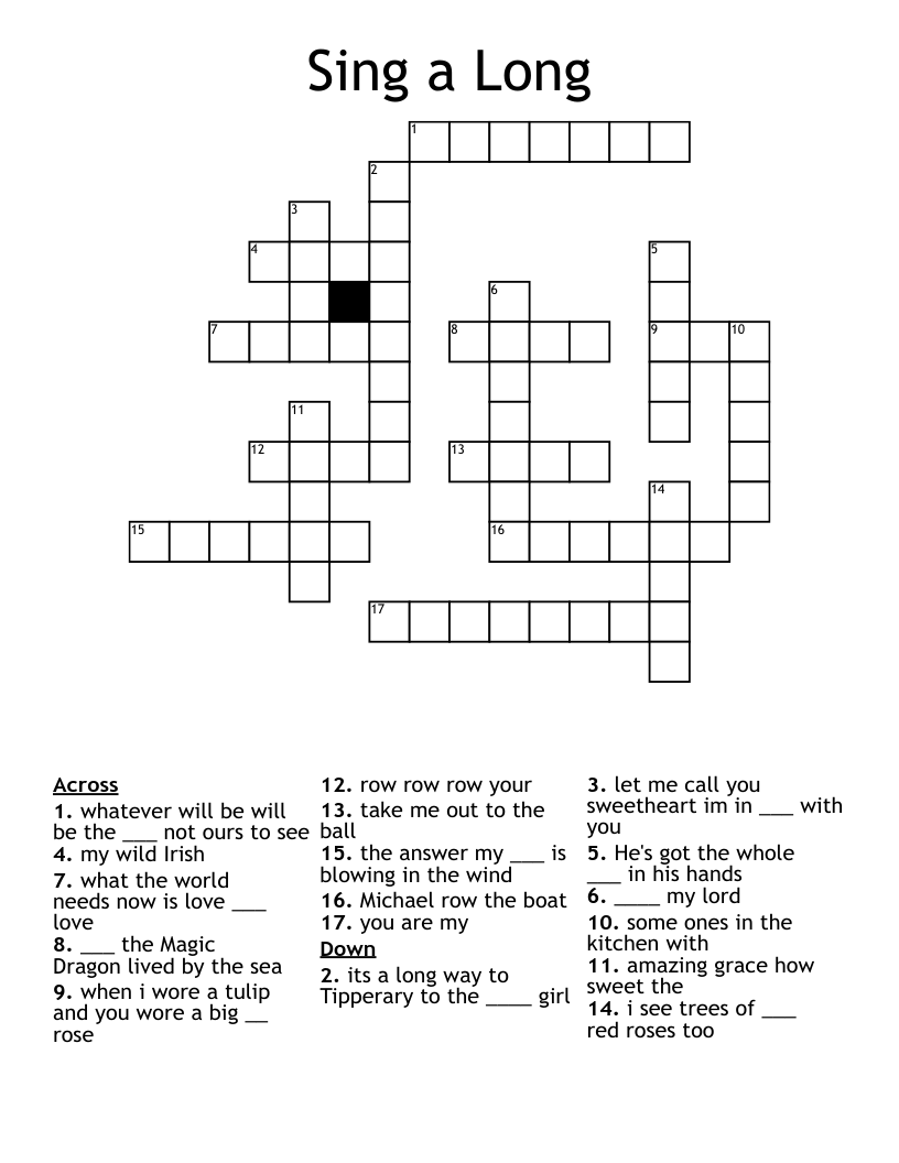 Sing a Long  Crossword